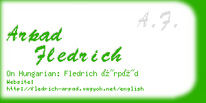 arpad fledrich business card